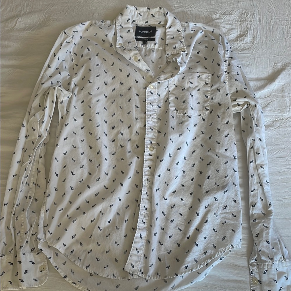 Bonobos Men's White Printed Shirt